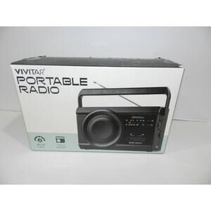 NEW Vivitar Portable Radio, AM/FM, Collapsible Antenna & Carry Handle